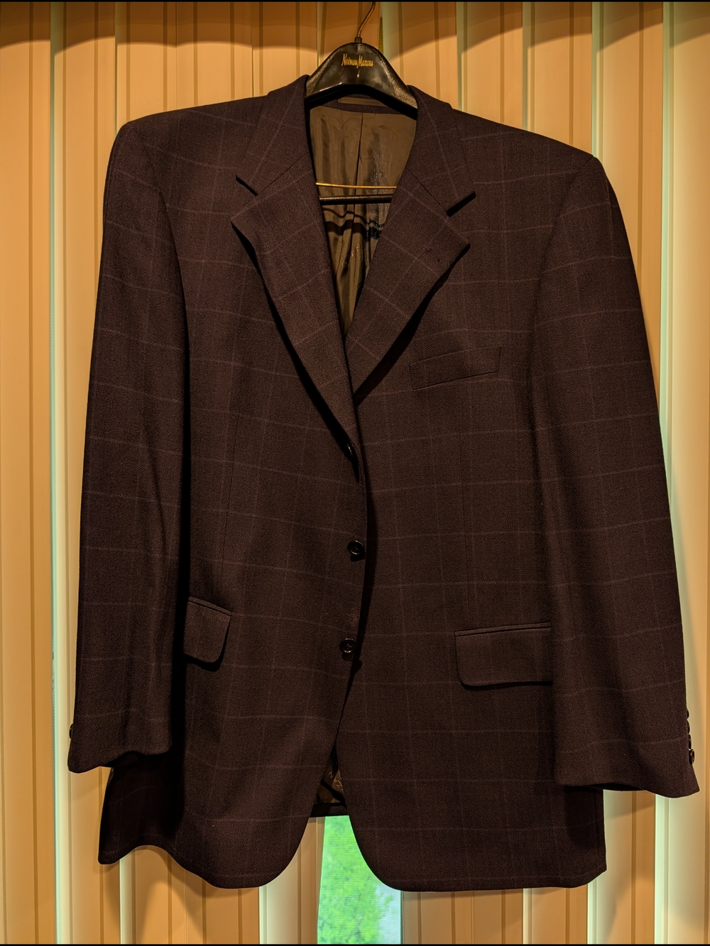 Cezane Brand Men's Dark Grey Windowpane Sport Coat 48R